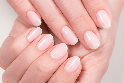 Closeup top view of elegant pastel pink 